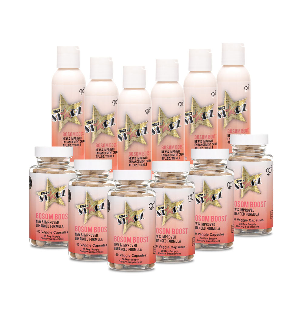 Bosom Boost 6-Capsule Bottle and 6-Cream Bundle