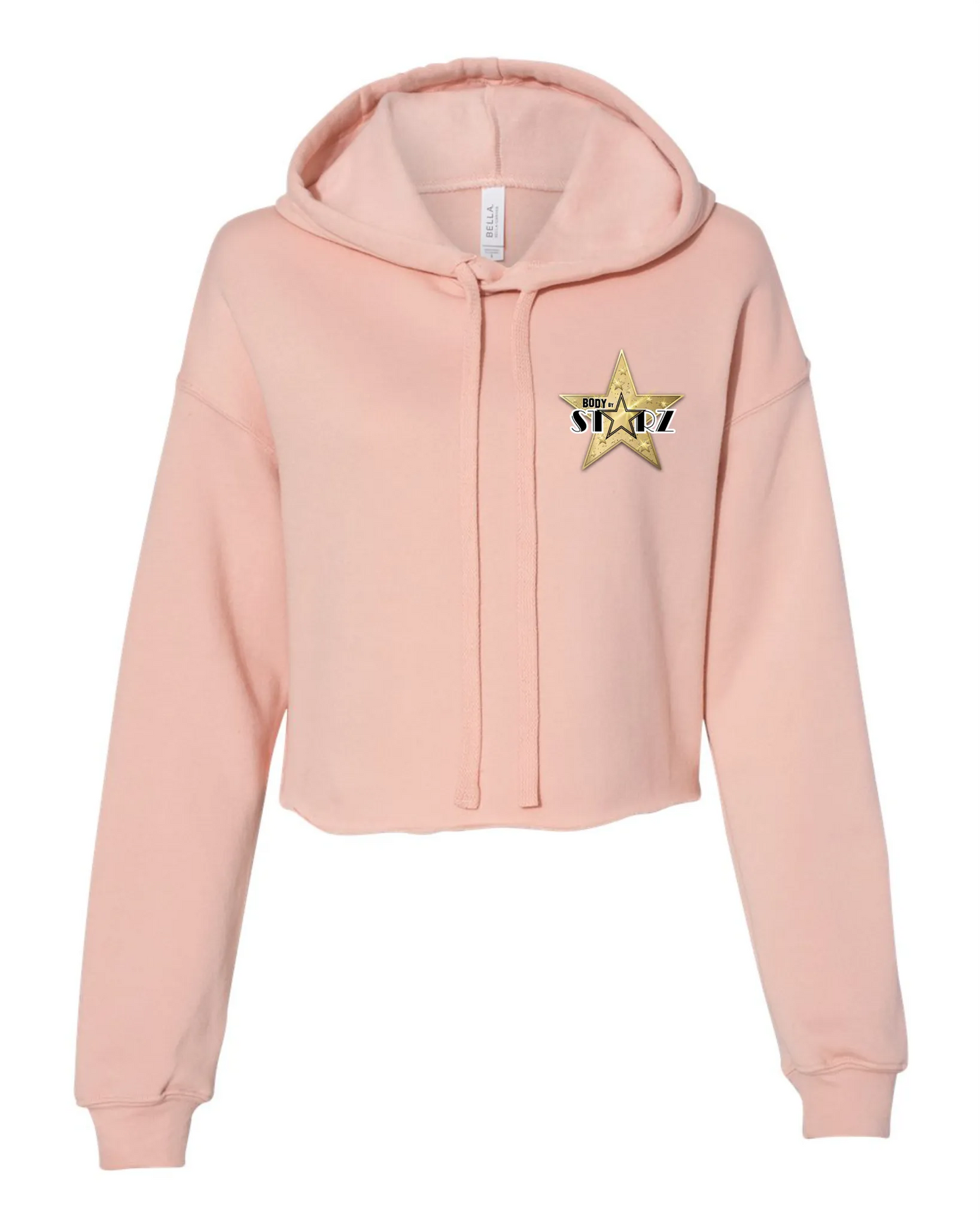 Body By Starz Logo Women's Coral Pullover Crop Fleece Hoodie