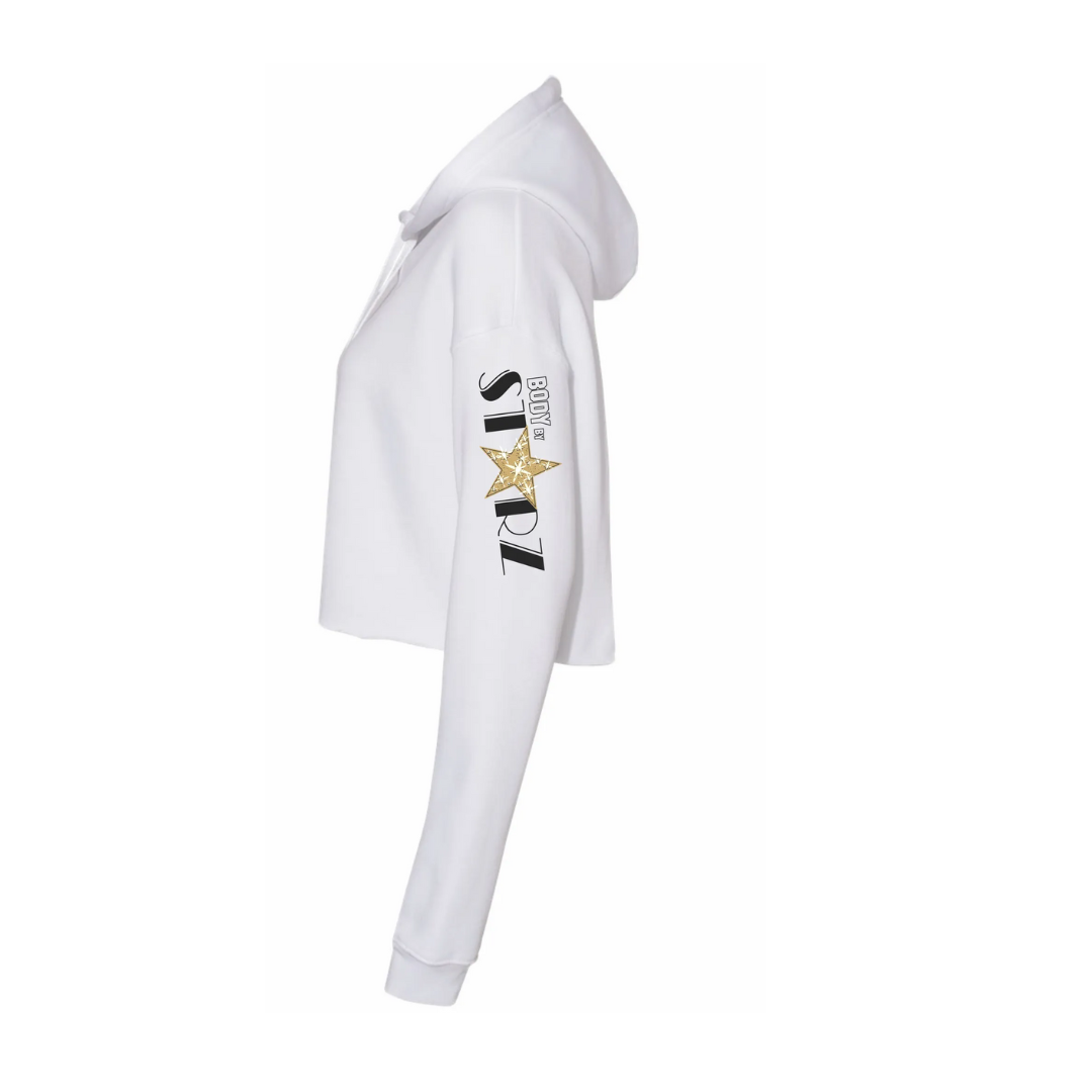 Women's Pullover Cropped Fleece Hoodie with Body By Starz signature Logo